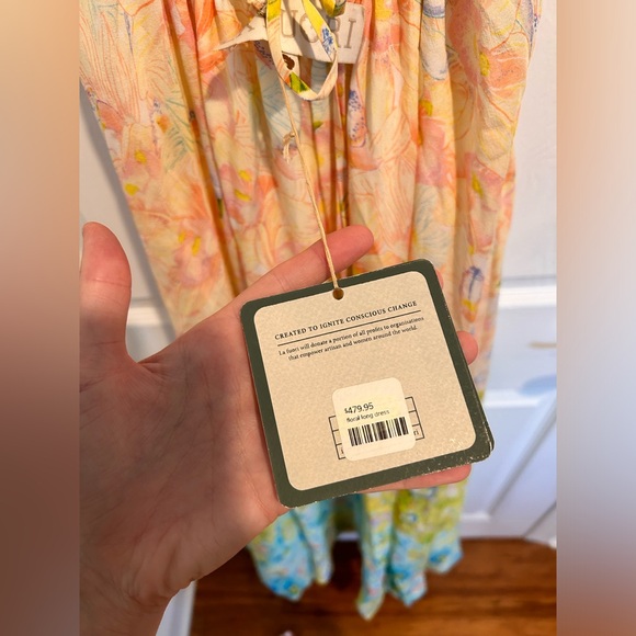 Wild Orchid Halter Neck Flared Dress La Fuori Anthropologie Floral Maxi NWT - Picture 10 of 16